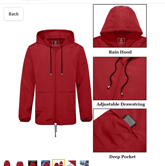 Gemyse Focus On Ski Men's Jacket Waterproof Windbreaker Hooded Small New - Picture 5 of 16